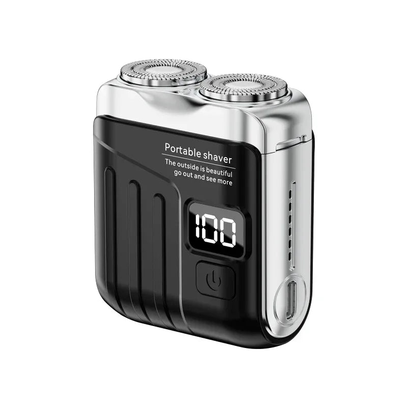 Electric Shaver Men Beard Trimmer Wet Dry Use Dual Blades Razor USB Rechargeable Mini Portable Face Beard Shaver For Home Travel