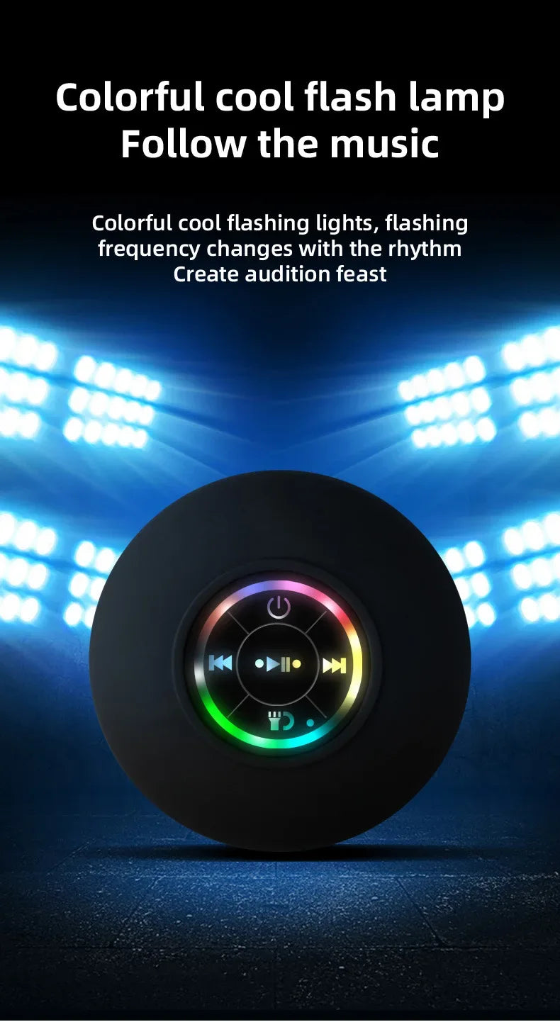 Mini Bluetooth Speaker Waterproof Bathroom Audio Wireless Shower Speakers RGB Light for Phone Soundbar Hand Free Car Loudspeaker