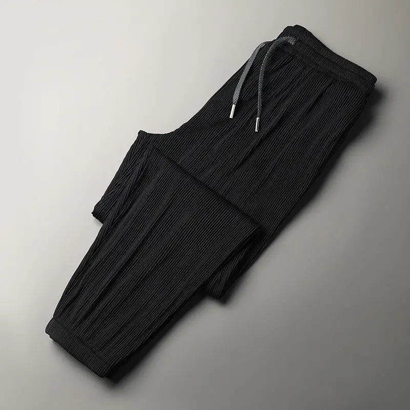 Summer Ice Silk Ultra-thin Ice Silk Pants Men's Loose Casual Pants Quick-drying Harajuku Fashion Pants Men's Thin Trousers