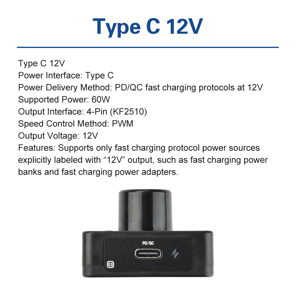 PWM Fan Controller With PD QC Fast Charging DC 12V 24V 5V Multi-Voltage Input Speed Regulator For DIY Cooling Fans