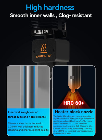 New High Quality H2D H2S H2C Hotend Kit with 0.2/0.4/0.6/0.8mm Hardened steel Nozzle Replace Hotend Kit For Bambu H2D A1/A1mini
