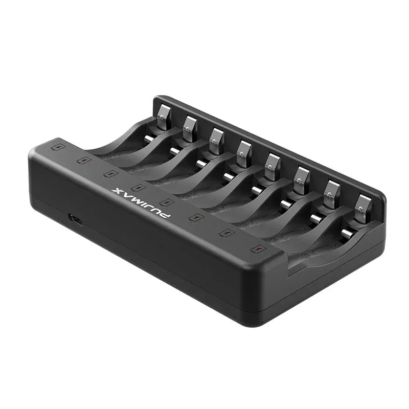 PUJIMAX 8-Slots 1.2V LCD Display Smart Battery Charger For AA/AAA NiMh NiCd  Rechargeable Batteries aa aaa Batteries Charger