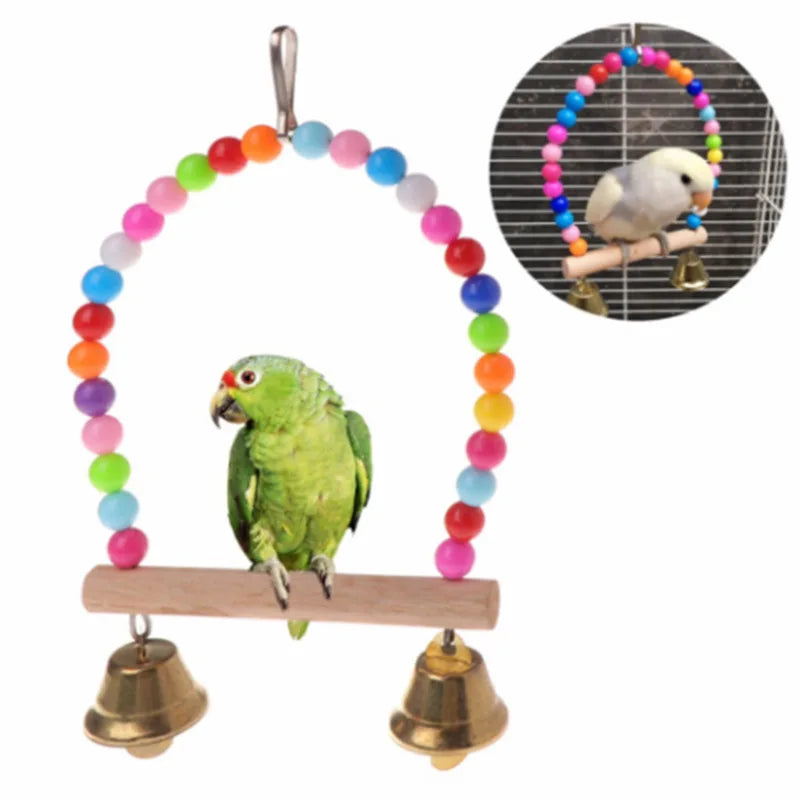 1/8PCS Set Combination Parrot Bird Toys Wood Articles Bite Pet Bird Toys For Parrot Training Bird Toy Swing Ball Bell Standing