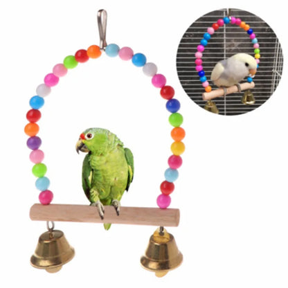 1/8PCS Set Combination Parrot Bird Toys Wood Articles Bite Pet Bird Toys For Parrot Training Bird Toy Swing Ball Bell Standing