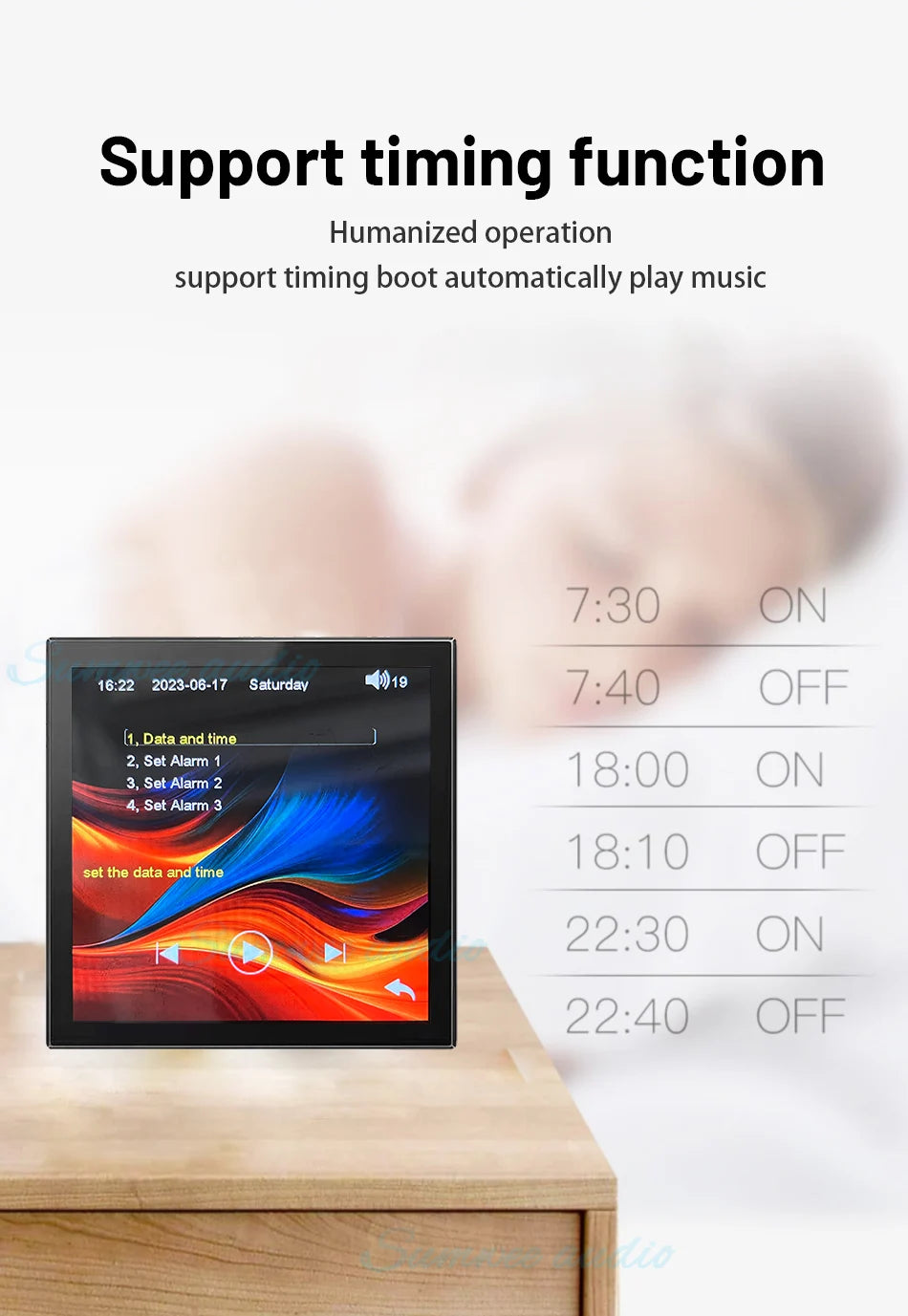 MINI touch screen TF Audio in wall amplifier home theater bluetooth control panel Background music player stereo ceiling speaker