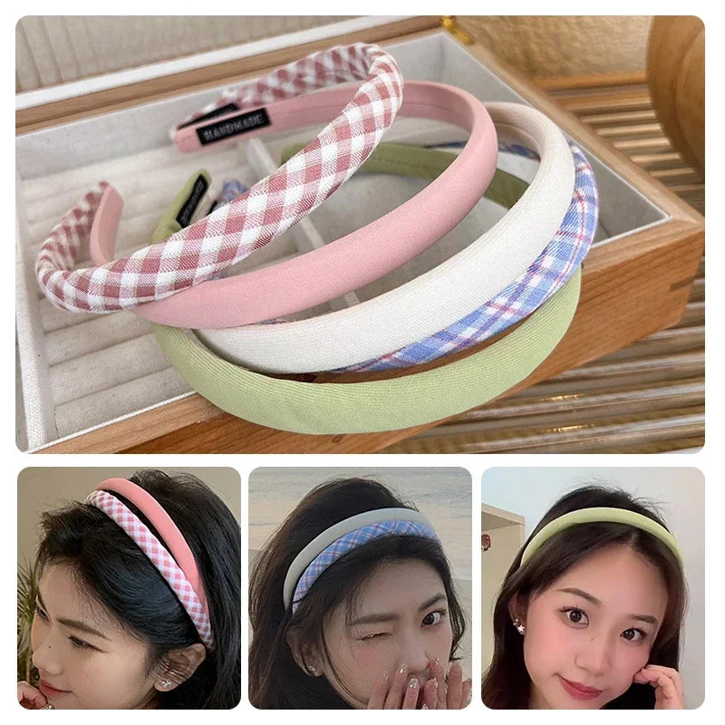 Thin Sponge Hairband 2024 Spring Summer Women's Girls Elegant Head Band Makeup Face Wash Hair Hoop Fashion Hair Accessories
