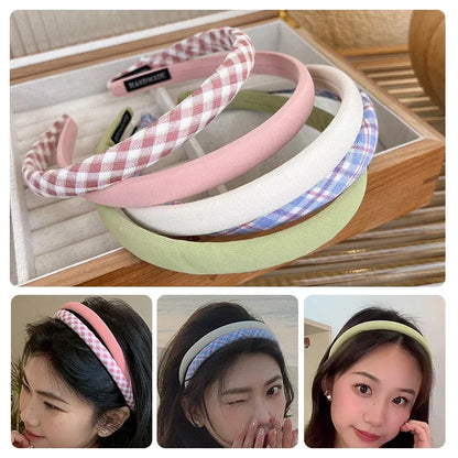 Thin Sponge Hairband 2024 Spring Summer Women's Girls Elegant Head Band Makeup Face Wash Hair Hoop Fashion Hair Accessories