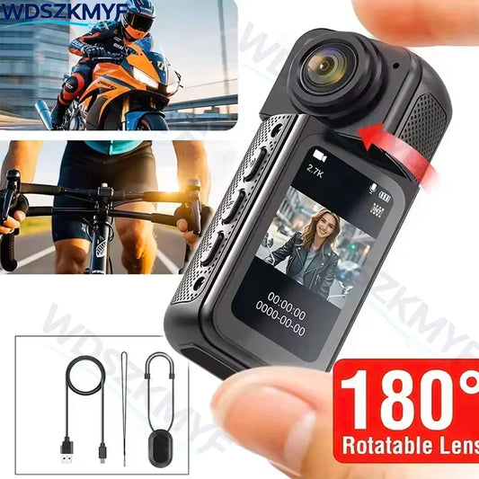 2.7K 180° Rotatable Wifi Outdoor Sports Camera 1.4Inch Screen Thumb Action Cam Motorcycle Road Sport Magnetic Attraction Bracket by PDG ibma