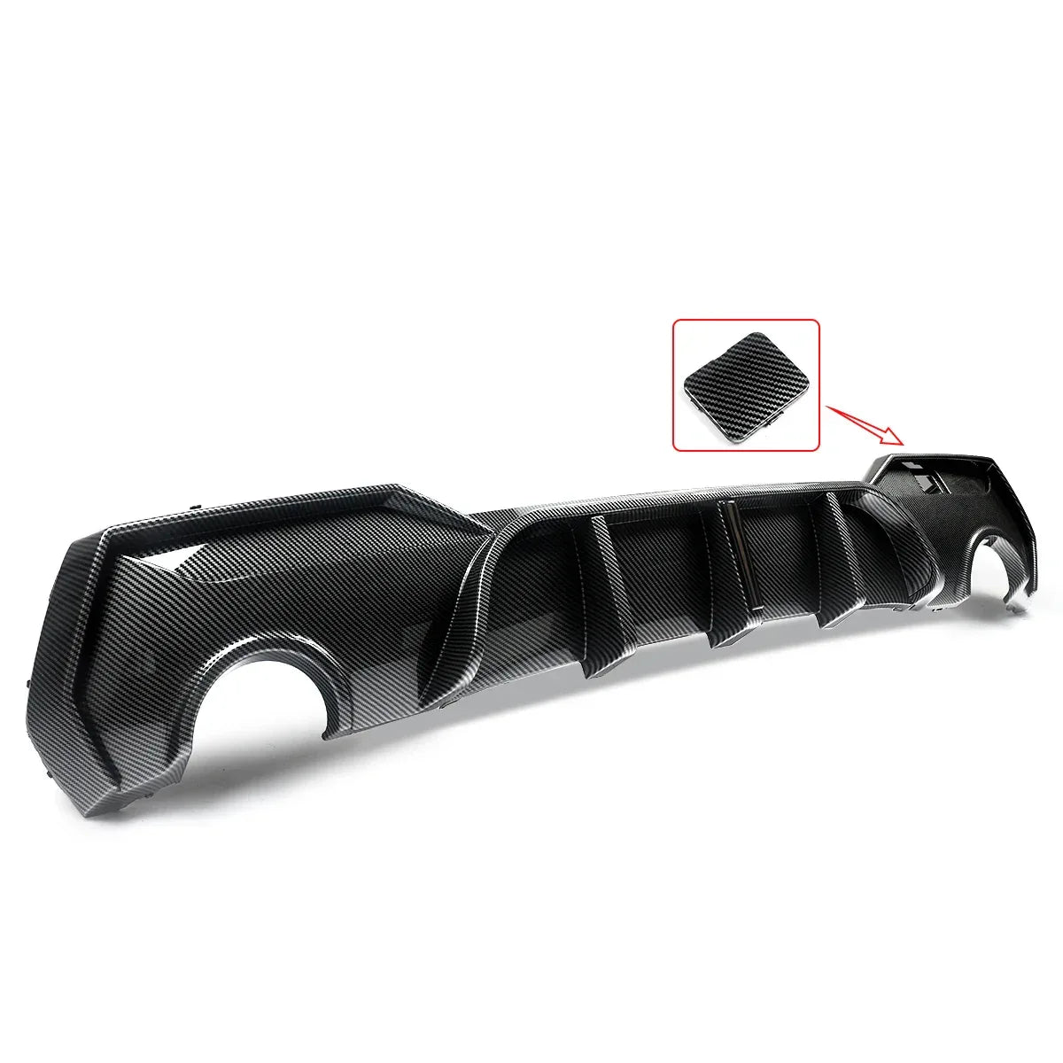 Magickit Rear Diffuser For BMW G22 G23 420i 430i 440i M Sport w/ LED 2020+ Carbon Look Rear Bumper Diffuser