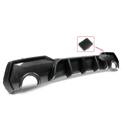 Magickit Rear Diffuser For BMW G22 G23 420i 430i 440i M Sport w/ LED 2020+ Carbon Look Rear Bumper Diffuser
