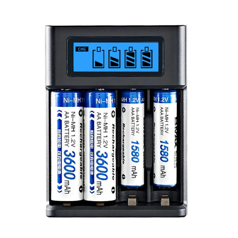 LCD Display AA  / AAA Battery USB Charger 4 Slots For NI-MH /NI-CD AA  AAA 1.2V Rechargeable Battery Indicator Battery Charger