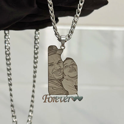Wholesale Custom Photo Necklace Custom Stainless Steel Engrave Pet Dog Cat Name Memory Frosted Photo Necklace Jewelry For Woman