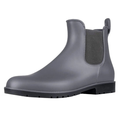 Evshine Fashion Short Rain Shoes For Women New Lady Chelsea Boots Outdoor Anti-slip Waterproof Rain Boots Sodt Rubber Ankle Boot
