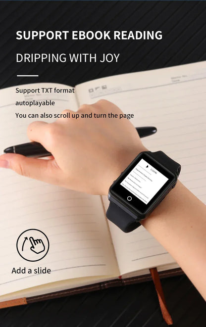 Metal Bluetooth watch MP3 music player HiFi audio quality Bluetooth 5.0 support TF card FM FM/e-book/pedometer wristband MP4
