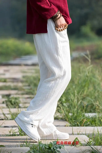 2024 Spring Women' Fashion comfortable cotton linen pants Plus size Women pleated Autumn pants with pockets 5XL 6XL pantalones