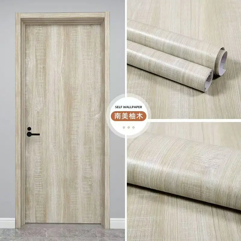 PVC Waterproof Self Adhesive Wallpaper Wall in Rolls Furniture Cabinets Vinyl Decorative Film Wood Grain Stickers For Home Decor