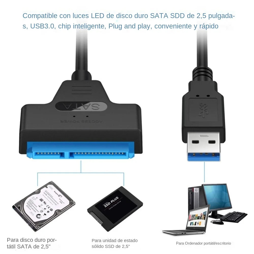 30CM SATA to USB 3.0 Adapter Cable For 2.5 inch Hard Drive HDD/SSD Data Transfer External Hard Disk Drive Converter Support UASP