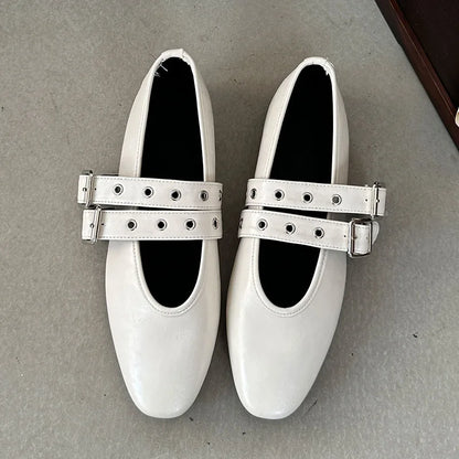 Female Buckle Strap Footwear Round Toe Ladies Flats With Dance Shoes Soft Fashion Shallow Women Ballet Flats Shoes