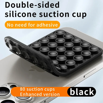 Suction Cup Phone Case Mount Double-Sided,Silicon Sticky Phone Stand for iPhone Android Selfies Hands-Free Strong Grip Holder