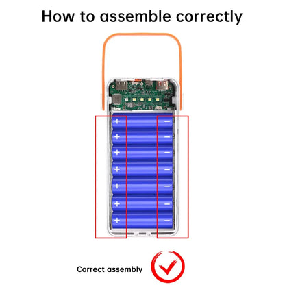 28 Solar 18650 Flat Head Battery Power Bank Welding Free Kit 22.5W Fast Charging Mobile Power Kit Easy Assembly
