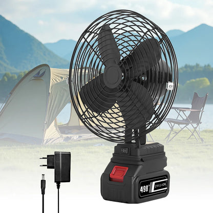 Camping Fan 8 Inches Wireless Outdoor Fishing Desktop Portable Metal Fan Strong Wind Fan Fit Makita/Dewalt 20V Battery  Pins