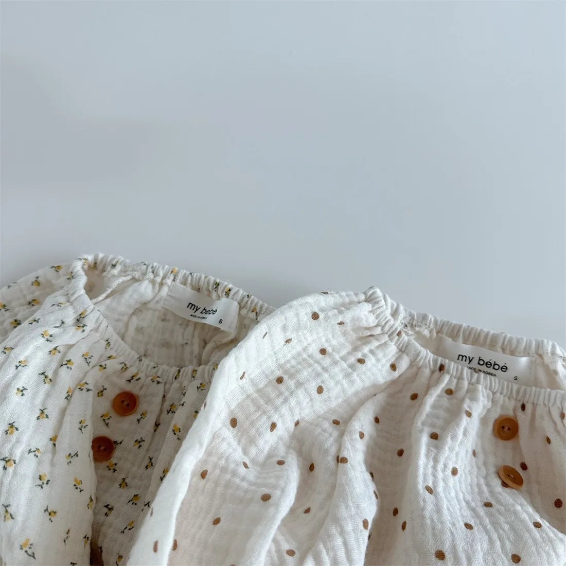 2024 Spring Newborn Floral Print Cotton Long Sleeve Tops+Shorts 2pcs Boy Girl Baby Loose Dots T-shirt Set Thin Infant Tees Suit