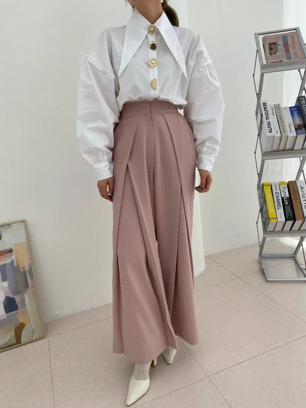 2025 Autumn Long Sleeve Women Shirt Fashion Spring Lanter Sleeve Blouses Office Lady Elegant Tops Casual Loose Clothing