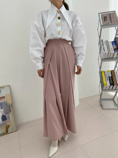 2025 Autumn Long Sleeve Women Shirt Fashion Spring Lanter Sleeve Blouses Office Lady Elegant Tops Casual Loose Clothing