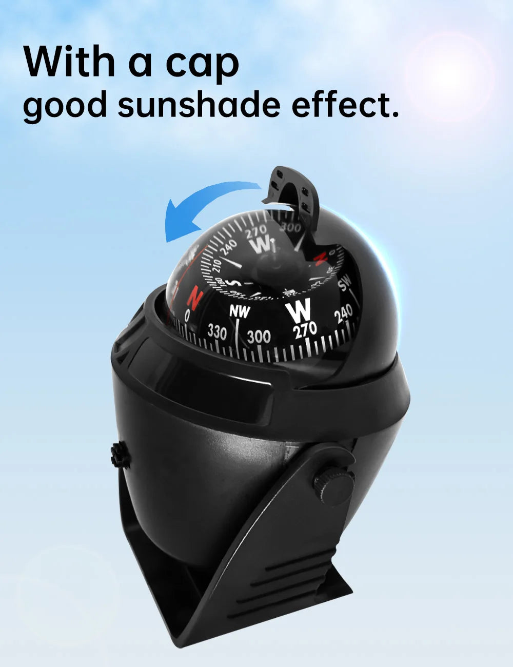 1pc Electronic Navigation Compass Sea Marine Pivoting Compass Camping Gear With Magnetic Declination Adjustment For Car Ship