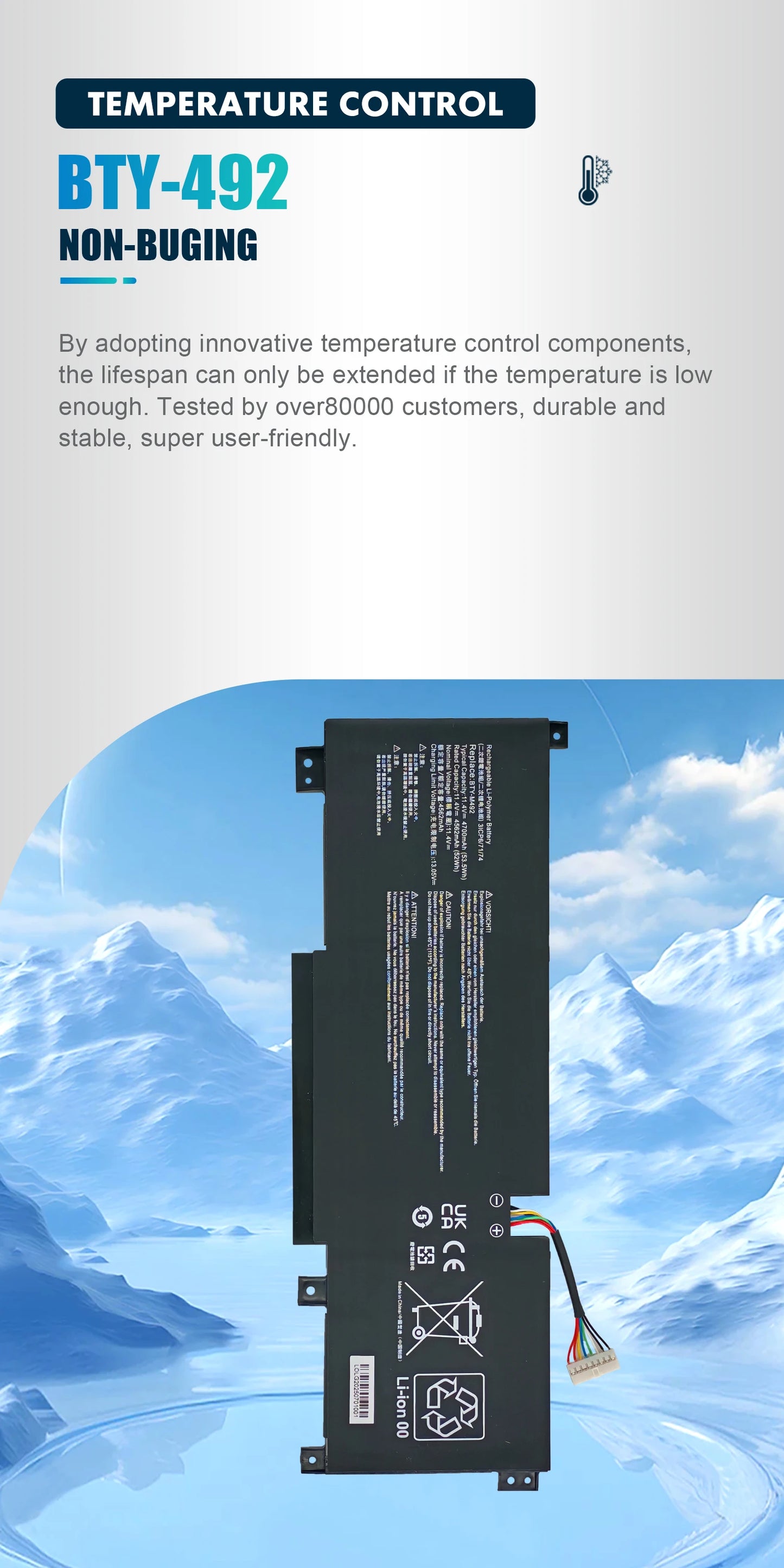 BTY-M492(white)  For Msi Bravo C7VF Stealth A13VF-021UK Sword 15 A13V A11UE A11UG Cyborg 15 A12VF CrosshAir 17 A11UCK A11UDK