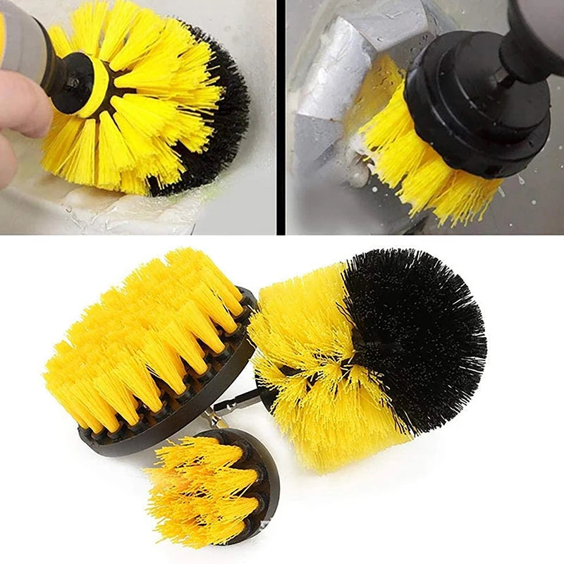 Electric Scrubber Grill Brush Kit 2/3.5/4'' Power Cleaning Brush for Car Bathroom Floor, Tub Shower Grout Nylon Attachments