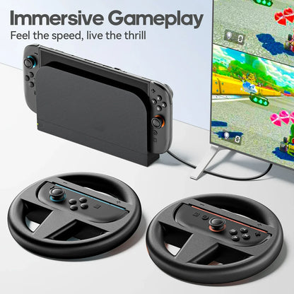 Steering Wheel for N-Switch 2 Joycon (2025), for Switch 2 Racing Wheel for NS2 Racing Games Accessories with Ergonomic Design