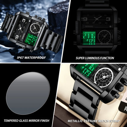 BINBOND Luxury quartz watches for men luminous waterproof multi-functional men's watch sport fashion casual reloj wristwatch TOP