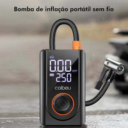 60W Wireless Portable Inflation Pump, 1800mAh Dual Battery, 5 Modes (Car/Bicycle/Motorcycle), LED, Auto Shut-Off, Type-C