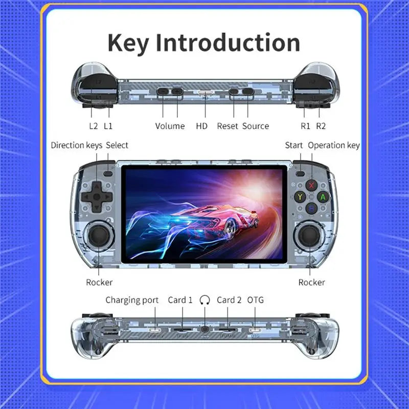 FFYY-RGB10 Max3 Retro Game Console 16G+256G 5.0 Inch Handheld Video Game Console For MAME PSP N64 GBA NDS Emulator Easy Install