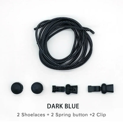 1 Pair of No Tie ShoesLaces Rubber Round Spring Lock Elastic Sneaker Shoelaces Laces Accessories Suitable for Kids Adult Lazy
