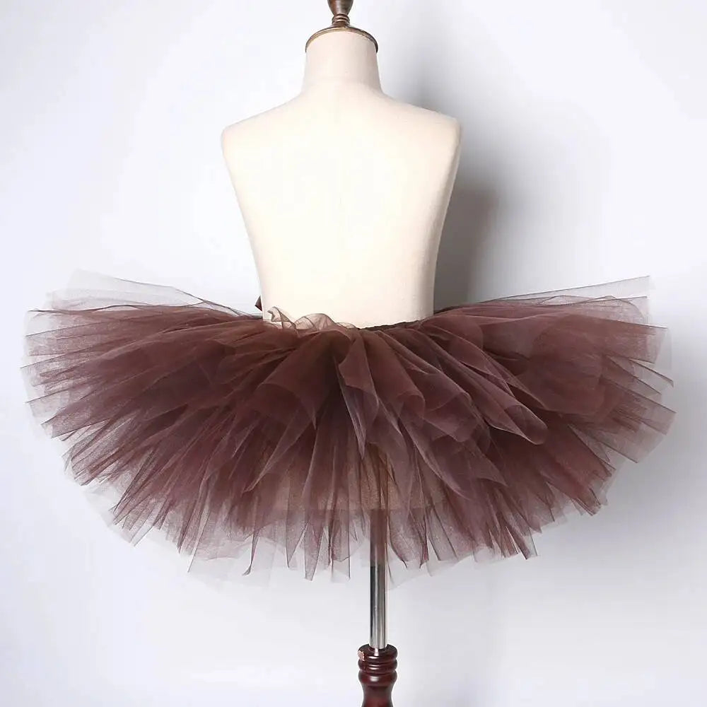 Ensemble jupe tutu ours brun pour bébé fille, déguisements de Noël et d'Halloween, jupes animaux, tutus pour anniversaire et danse (0-14 ans).