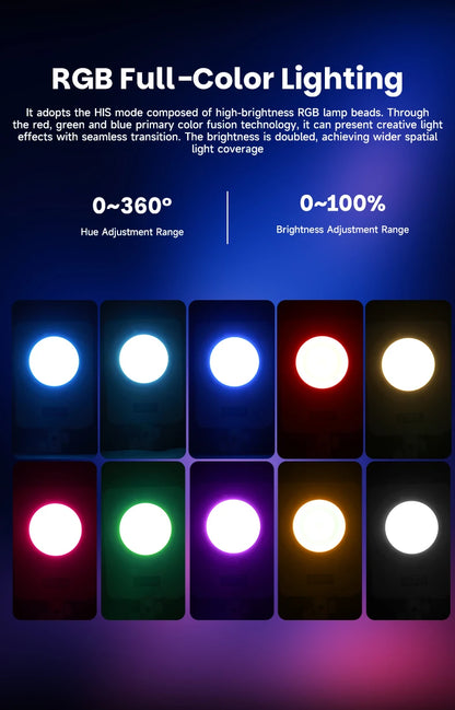 Miaotu RGB Photography Light G230W G330W Portable LED Video Lamp 2800K-6500K Studio Live Fill Light