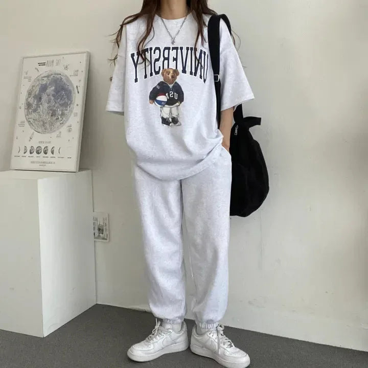 Cartoon Long Sleeve Tracksuits autumn Fashion Casual Sportswear Two Piece Pants Sets Female Large Size Women Suits 2024