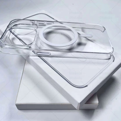Original Magnetic Clear Case For iPhone 17 16 15 14 13 12 Pro Max Camera Control Transparent Cover For Magsafe Wireless Charging