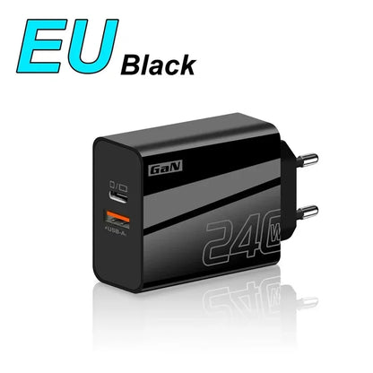 240W GaN USB Type C Charger PD Fast Charge Phone QC 3.0 Quick Chargers For iPhone 17 16Pro Max Mini iPad Charging NEW