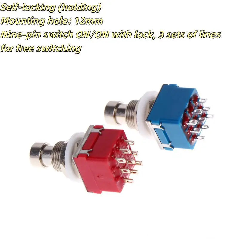 Stomp Foot Box Guitar Effects Pedal Switch, 1/3Pcs 9 Pin 3PDT Latching Switch Direct Conversion Button, True Bypass
