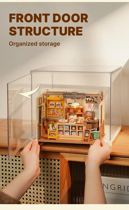 Robotime Rolife Dust Proof for All Miniature House Dollhouse Display Box Home Decoration Easy to Assembly