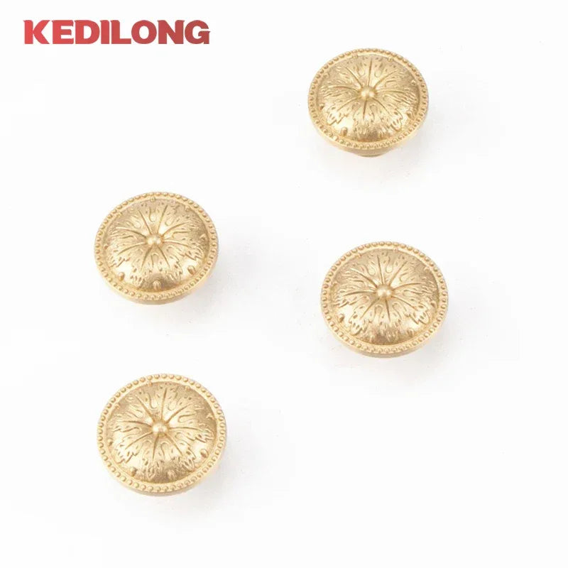 KEDLO Brass handle single hole solid cabinet door light gold European style drawer kitchen shoe cabinet wardrobe brass knob