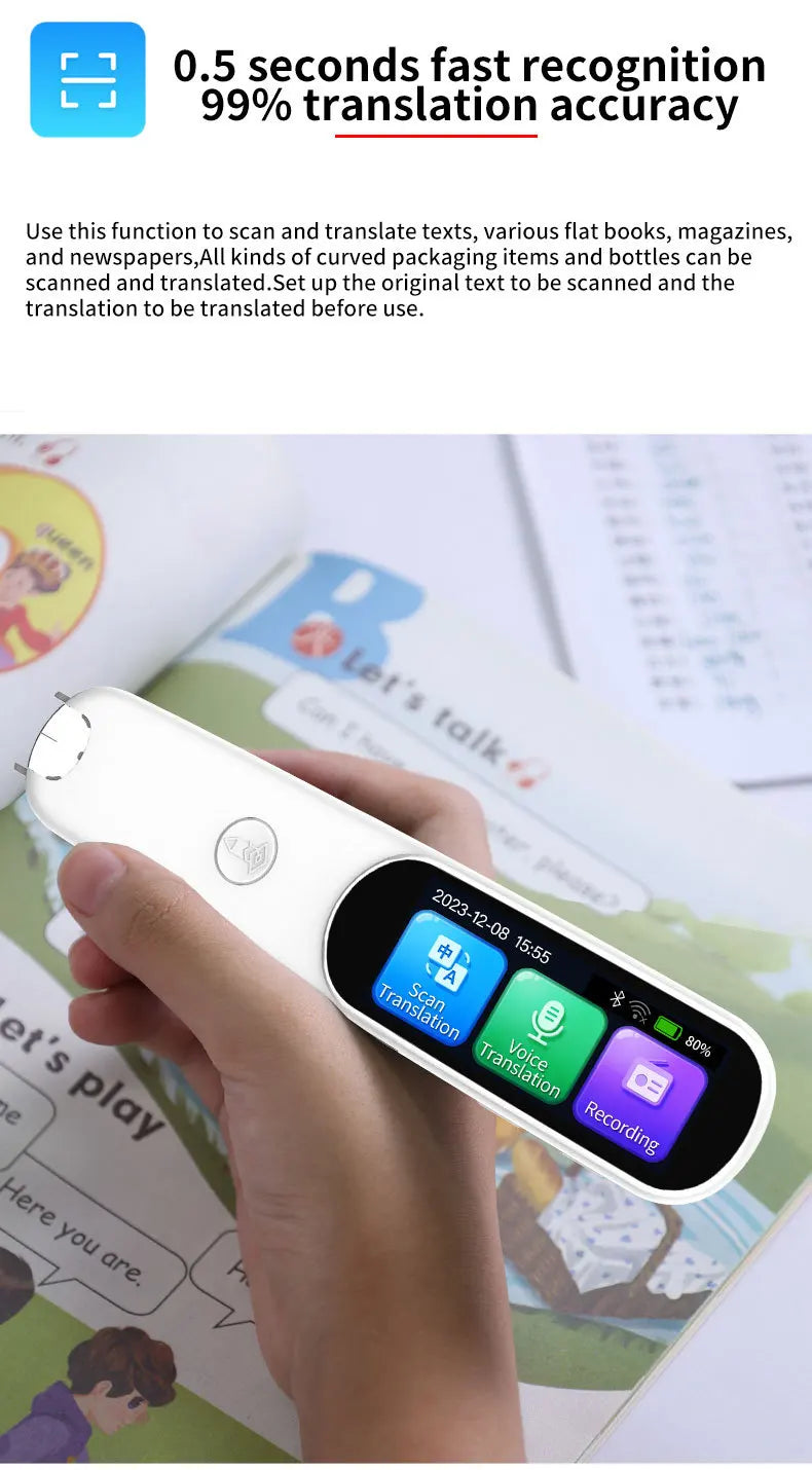 SD02 Intelligent Translation Machine Offline Chinese English Scanning with 112 Multilingual Translation Pens