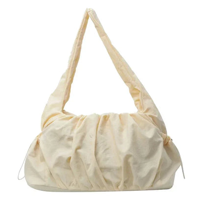 Nylon Cloth Bag Women Tote Bag Large Capacity Summer 2025 New Fashionable women's pleated Outdoor Travel bag Shoulder Bag