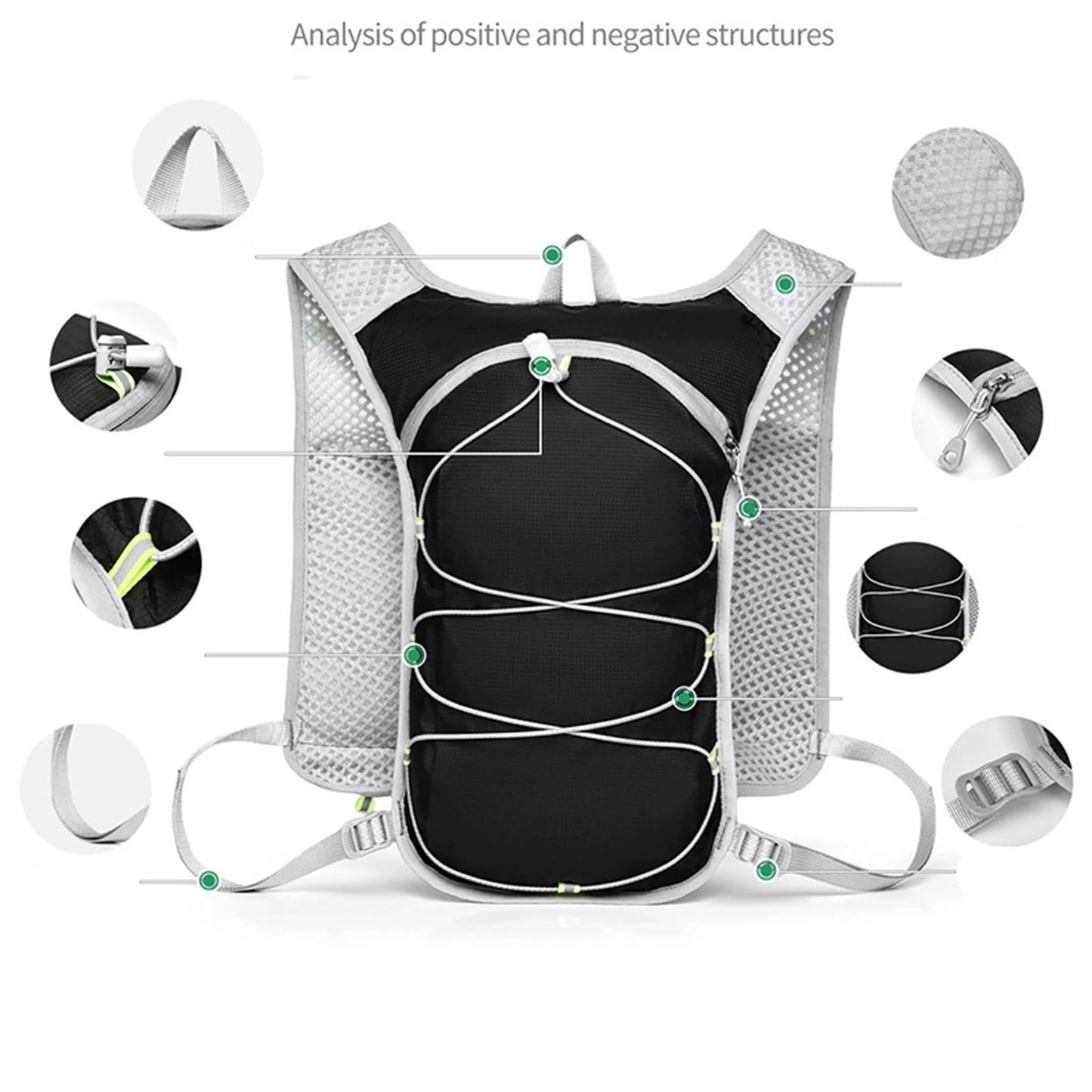Running Backpack Hiking Bag Breathable Waterproof Portable Water Bottle Backpack Cycling Backpack for Camping, Adventure