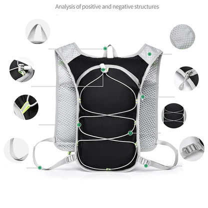 Running Backpack Hiking Bag Breathable Waterproof Portable Water Bottle Backpack Cycling Backpack for Camping, Adventure