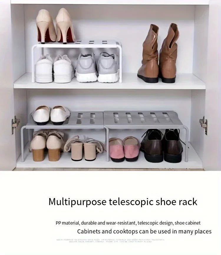 Non-adjustable plastic shoe rack, multi-layer storage organizer, space-saving sports shoes, slippers, family dormitory wardrobe,
