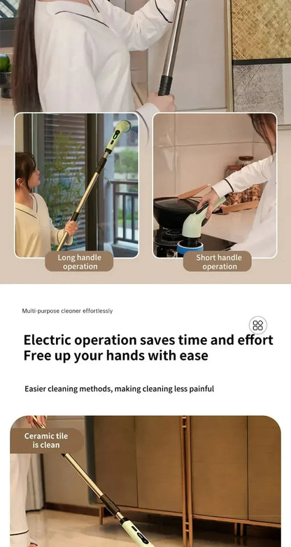 Cordless Multifunctional Electric Cleaning Brush - Spin Scrubber Portable Toilet Mop for Kitchen & Bathroom